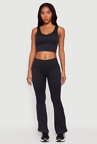 Acid Wash Seamless Pull On Flare Pants