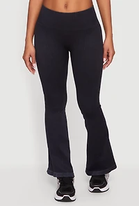 Acid Wash Seamless Pull On Flare Pants