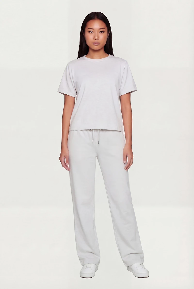 Crew Neck Short Sleeve Top