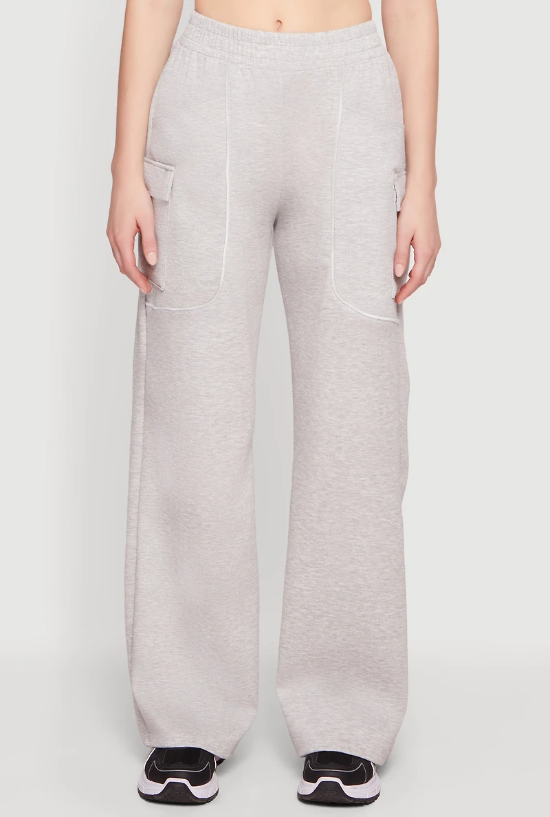 Modal Contrast Trim Piping Cargo Pocket Sweatpants