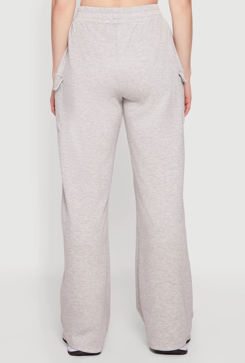 Modal Contrast Trim Piping Cargo Pocket Sweatpants
