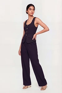 High Waisted Pleated Wide Leg Dress Pants