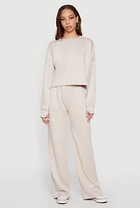 Long Sleeve High Neck Sweatshirt with Thumb Holes