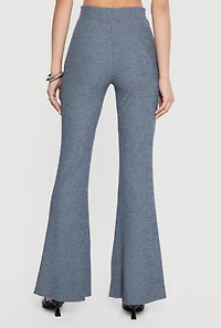 Rib Knit High Waisted Flare Pants