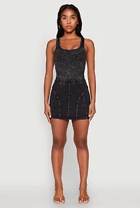 Womens Mineral Wash High Cut Bodysuit,