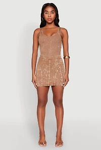 Mineral Wash High Waist Mini Skirt