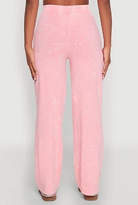 Womens Mineral Wash Straight Leg Sweatpants, Pink, Size L