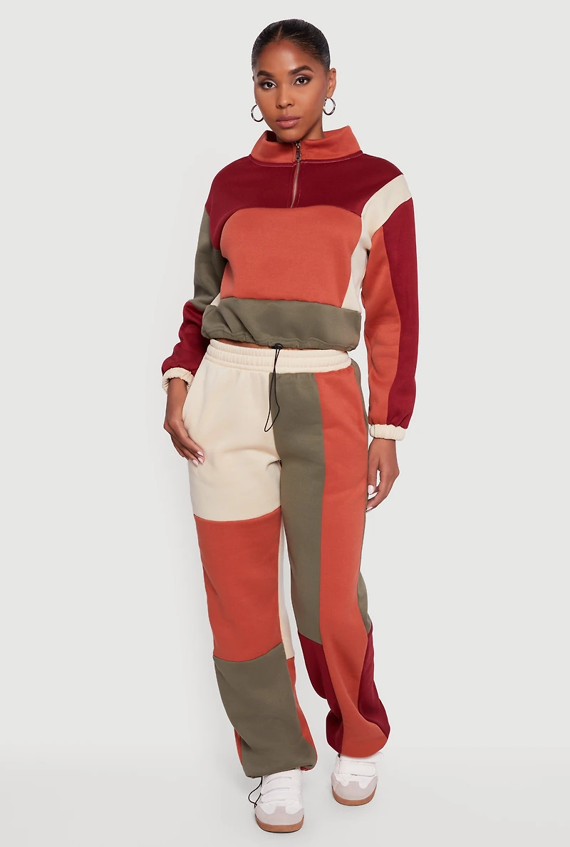 Womens Color Block Pull On Sweatpants, Multi,