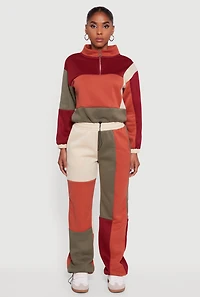 Womens Color Block Pull On Sweatpants, Multi,