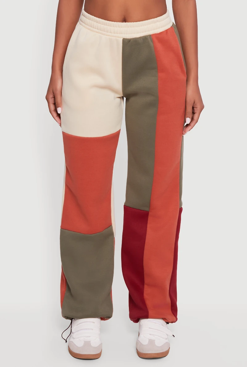 Womens Color Block Pull On Sweatpants, Multi,