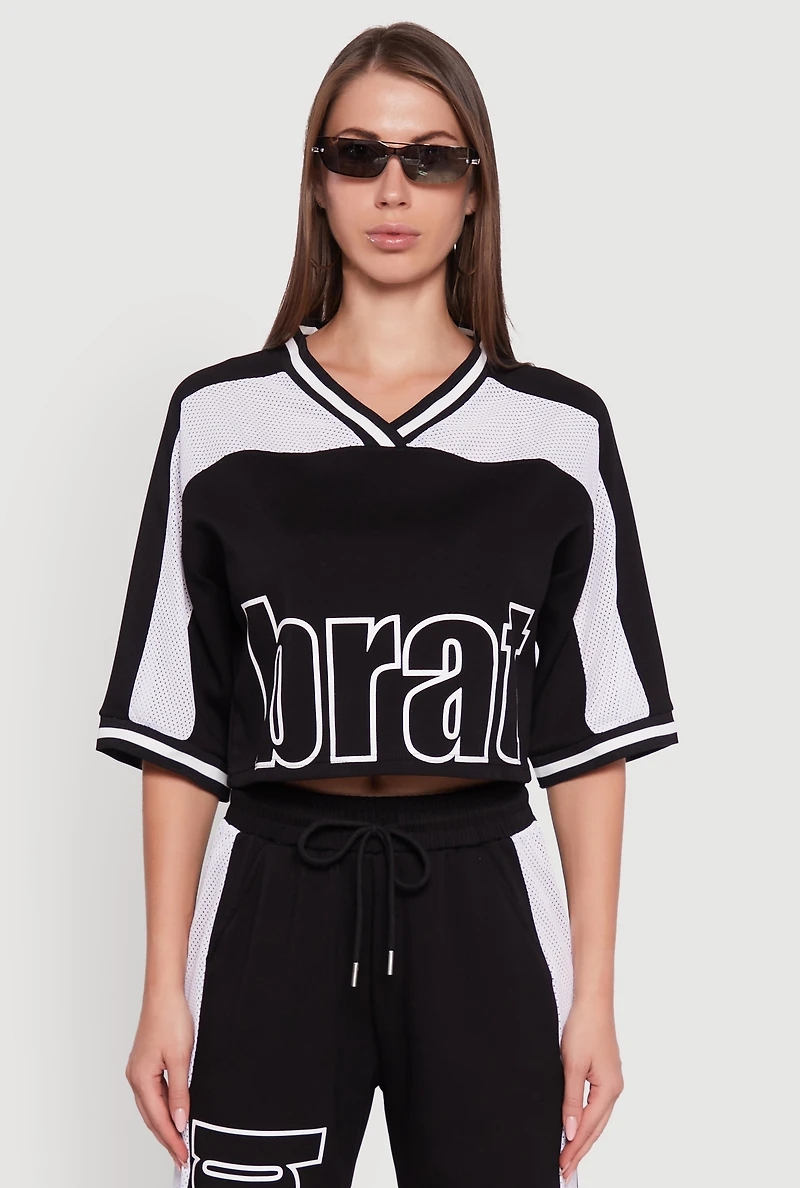 Womens Brat Graphic Jersey Top,