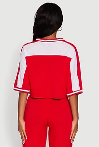 Womens Brat Graphic Jersey Top, Red, Size M
