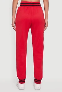 Womens 83 Graphic High Waisted Joggers, Red,