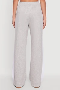 Womens Brat Graphic High Waisted Wide Leg Active Pants, Grey, Size L