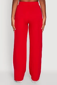 Womens Brat Graphic High Waisted Wide Leg Active Pants, Red, Size XL
