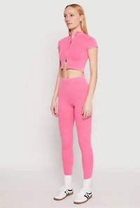 Womens Seamless Mineral Wash Crop Top, Pink, Size S-M