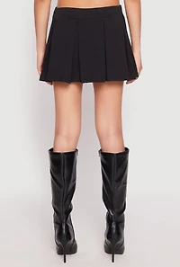 Womens Cell Phone Pocket Pleated Skort, Black, Size M