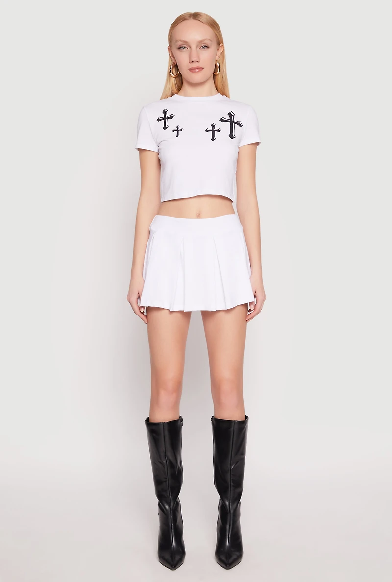 Cell Phone Pocket Pleated Skort