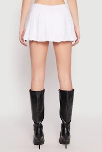 Womens Cell Phone Pocket Pleated Skort, White, Size L