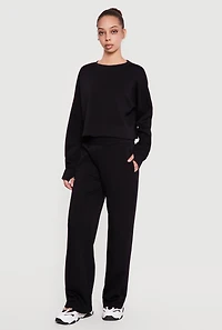Drop Shoulder Crew Neck Sweatshirt