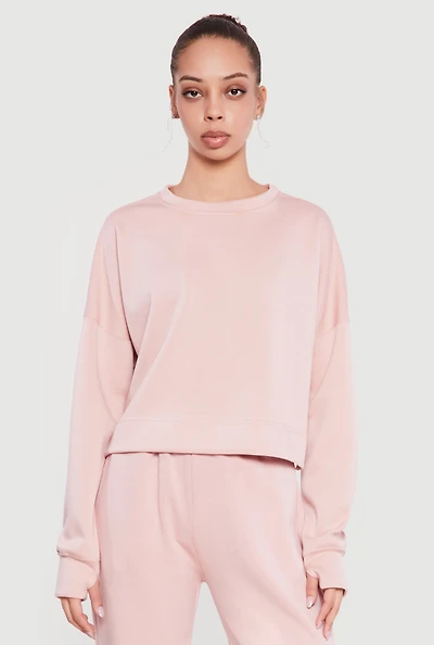 Drop Shoulder Crew Neck Sweatshirt