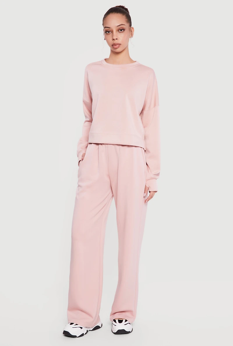 Drop Shoulder Crew Neck Sweatshirt