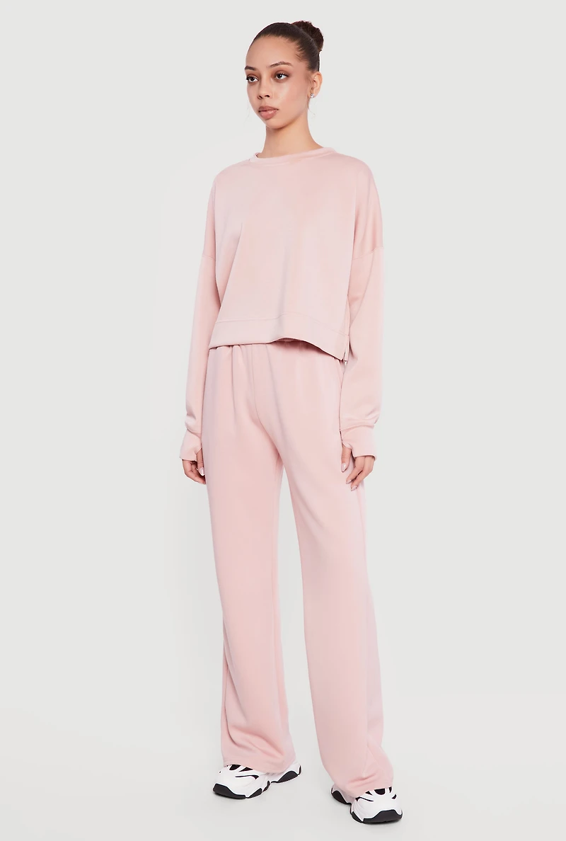 Drop Shoulder Crew Neck Sweatshirt