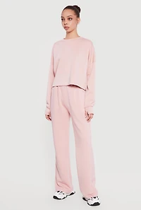 Drop Shoulder Crew Neck Sweatshirt