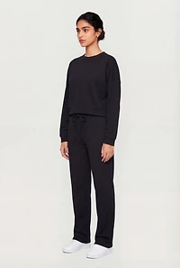 Drawstring Waist Straight Leg Sweatpants