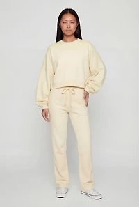 Drawstring Waist Straight Leg Sweatpants