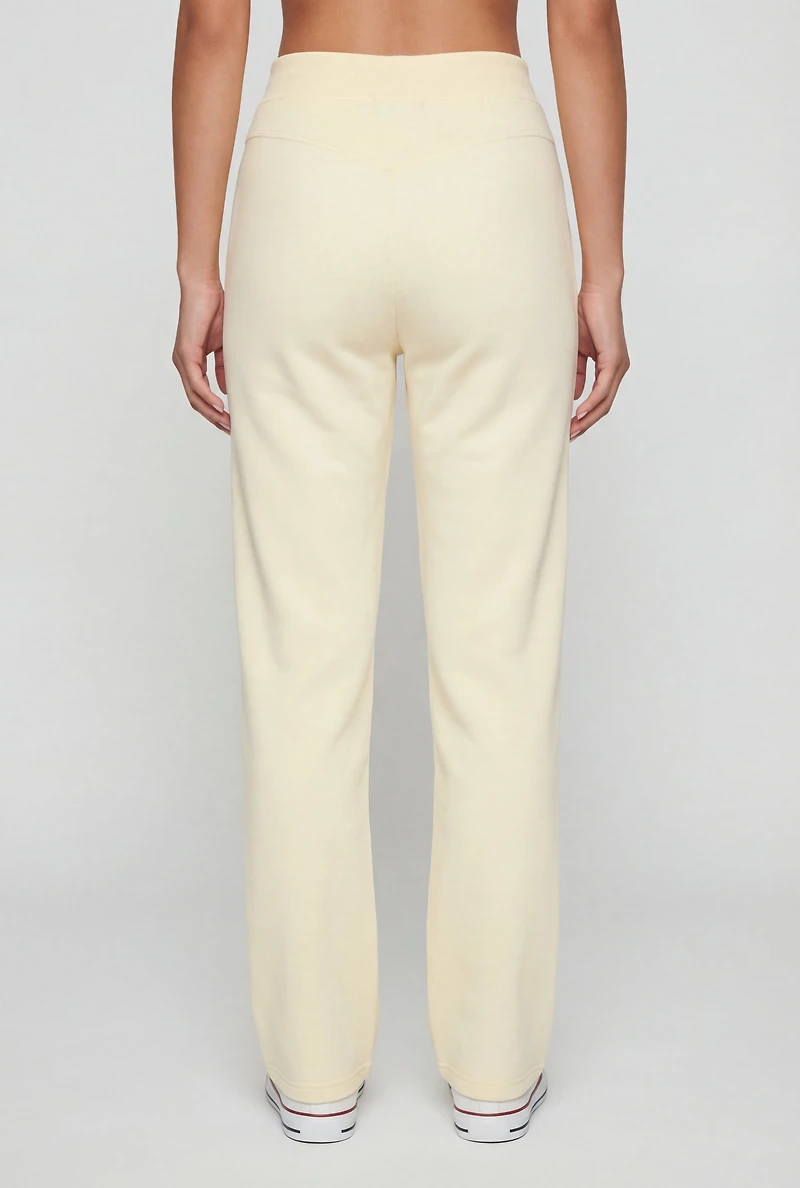 Drawstring Waist Straight Leg Sweatpants