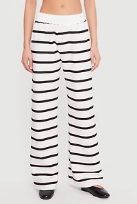 High Waisted Striped Wide Leg Pants