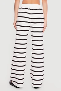 High Waisted Striped Wide Leg Pants
