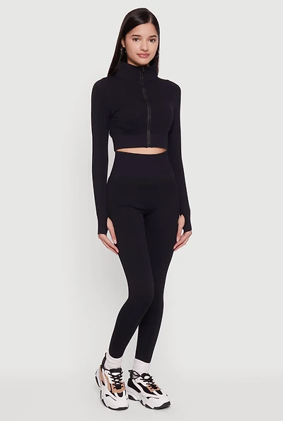 Seamless Compression Rib High Waisted Leggings