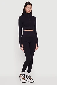 Seamless Compression Rib High Waisted Leggings