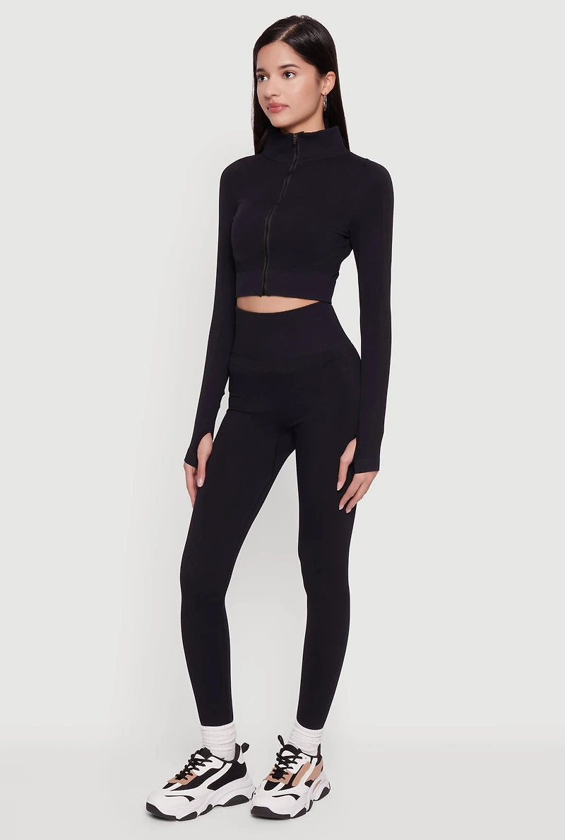 Seamless Compression Rib High Waisted Leggings