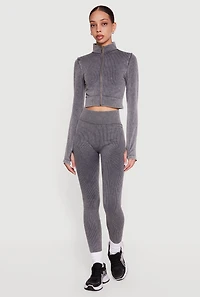 Mineral Wash Seamless Ribbed High Waisted Leggings