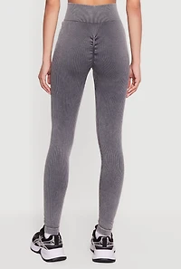 Mineral Wash Seamless Ribbed High Waisted Leggings