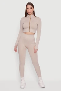 Mineral Wash Seamless Ribbed High Waisted Leggings