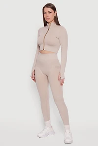 Mineral Wash Seamless Ribbed High Waisted Leggings