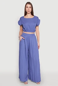 Womens Shadow Stripe Crop Top, S