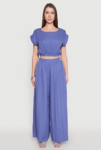 Womens Shadow Stripe Crop Top, S