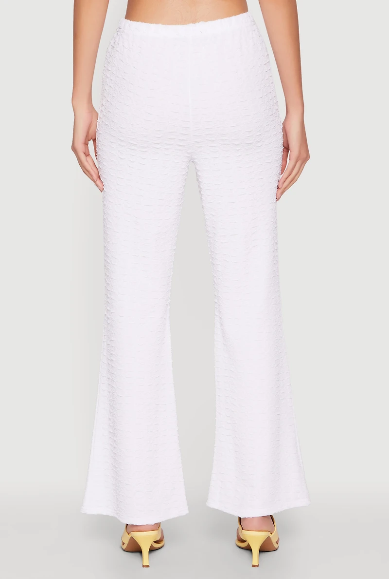 Bubble Knit Flared Leg Pants