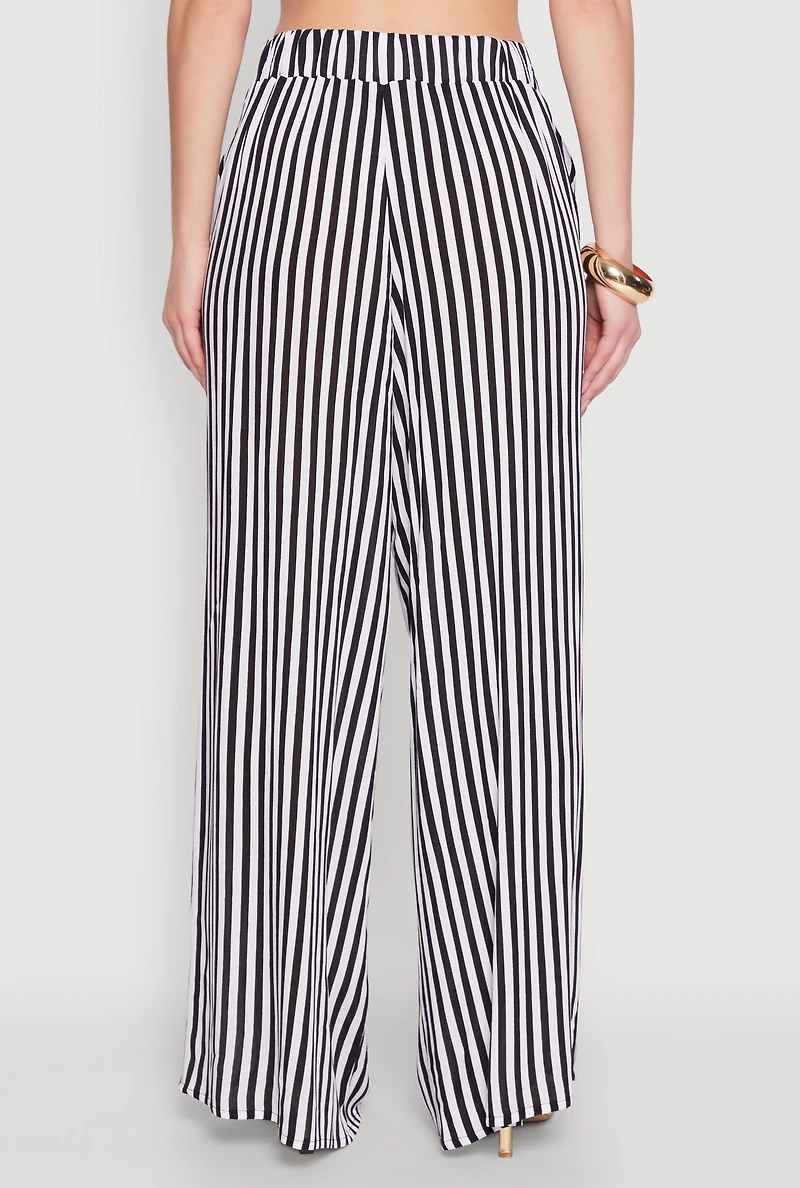 Striped Wide Leg Palazzo Pants