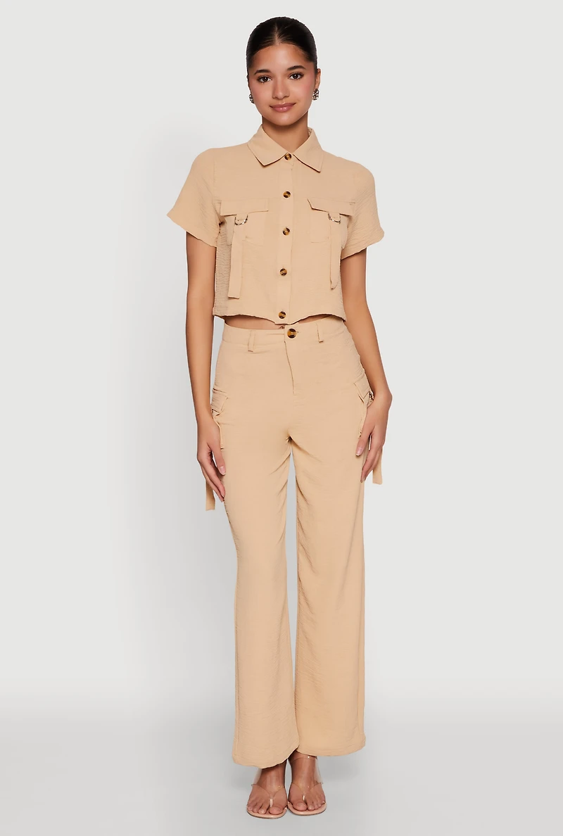 Airy D Ring Closure Crop Top