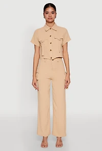 Airy D Ring Closure Crop Top