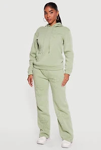 Cross Applique Hooded Pullover Sweatshirt