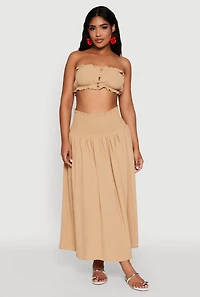 Airy Smocked High Waist Skirt