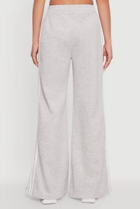 Womens Varsity Stripe Snap Button Side Track Pants, Grey, Size S