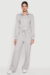 Zipper Detail Straight Leg Sweatpants